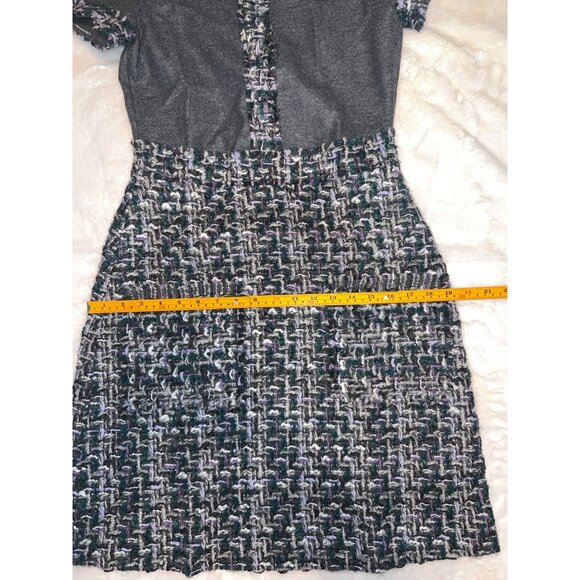 Carolina Herrera Wool Blend Tweed & Knit Dress Size 4 – Classic & Elegant - Picture 13 of 15